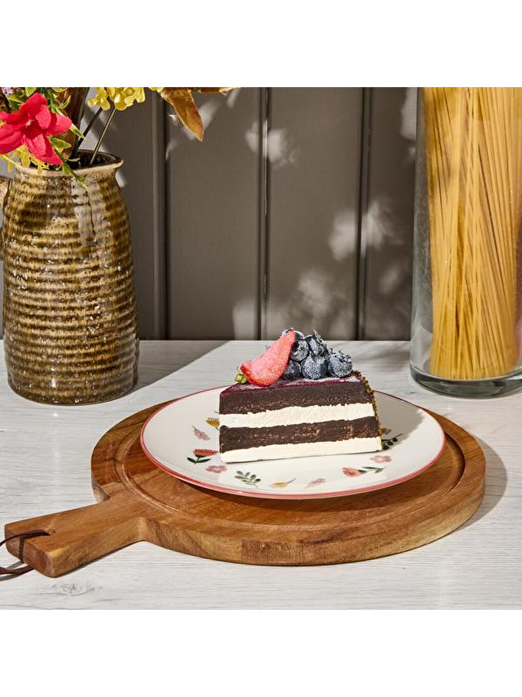 Karışık Faylinn Pasta Tabağı - Renkli - 19 cm