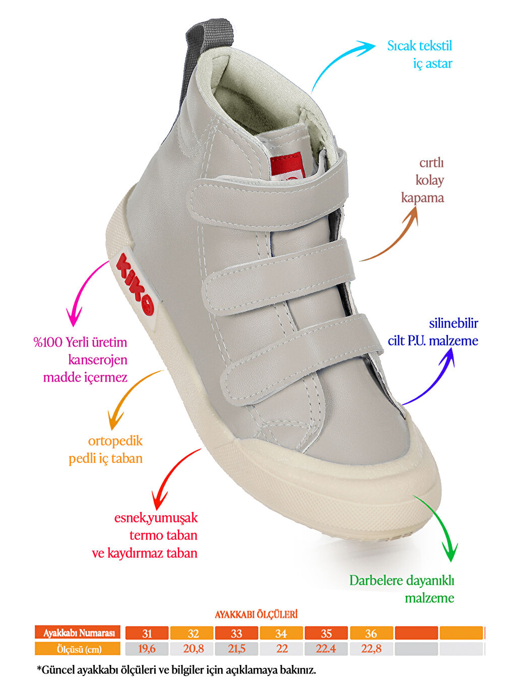 Gri Garf Günlük Cırtlı Erkek Çocuk Bot Ayakkabı-1