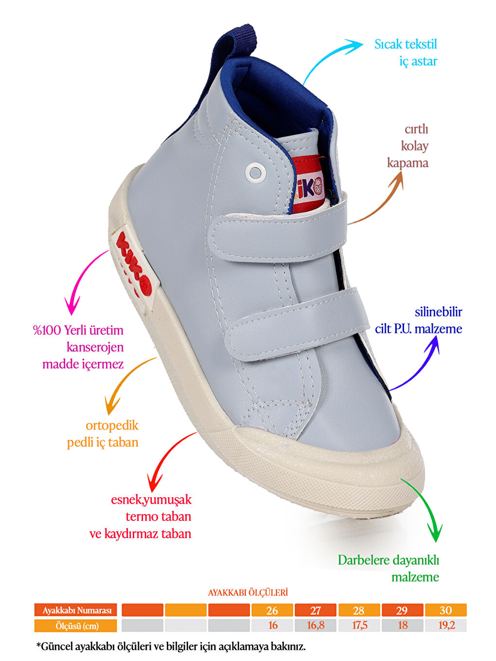 Mavi Garf Günlük Cırtlı Erkek Çocuk Bot Ayakkabı-1