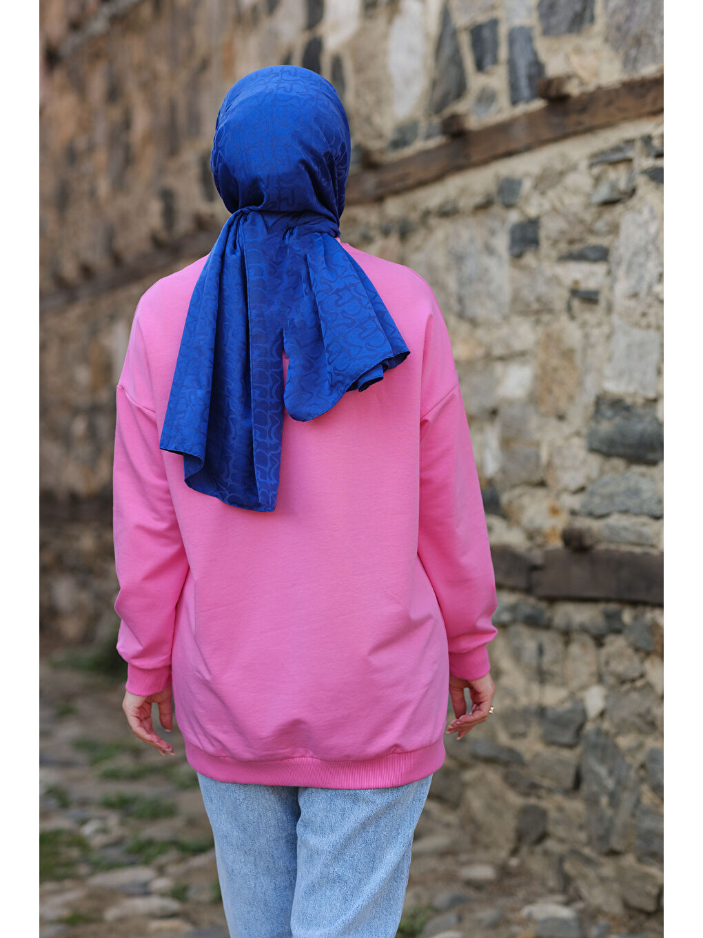 Locco Moda Pembe Çizgili Arma Detay Tunik Pembe - 3