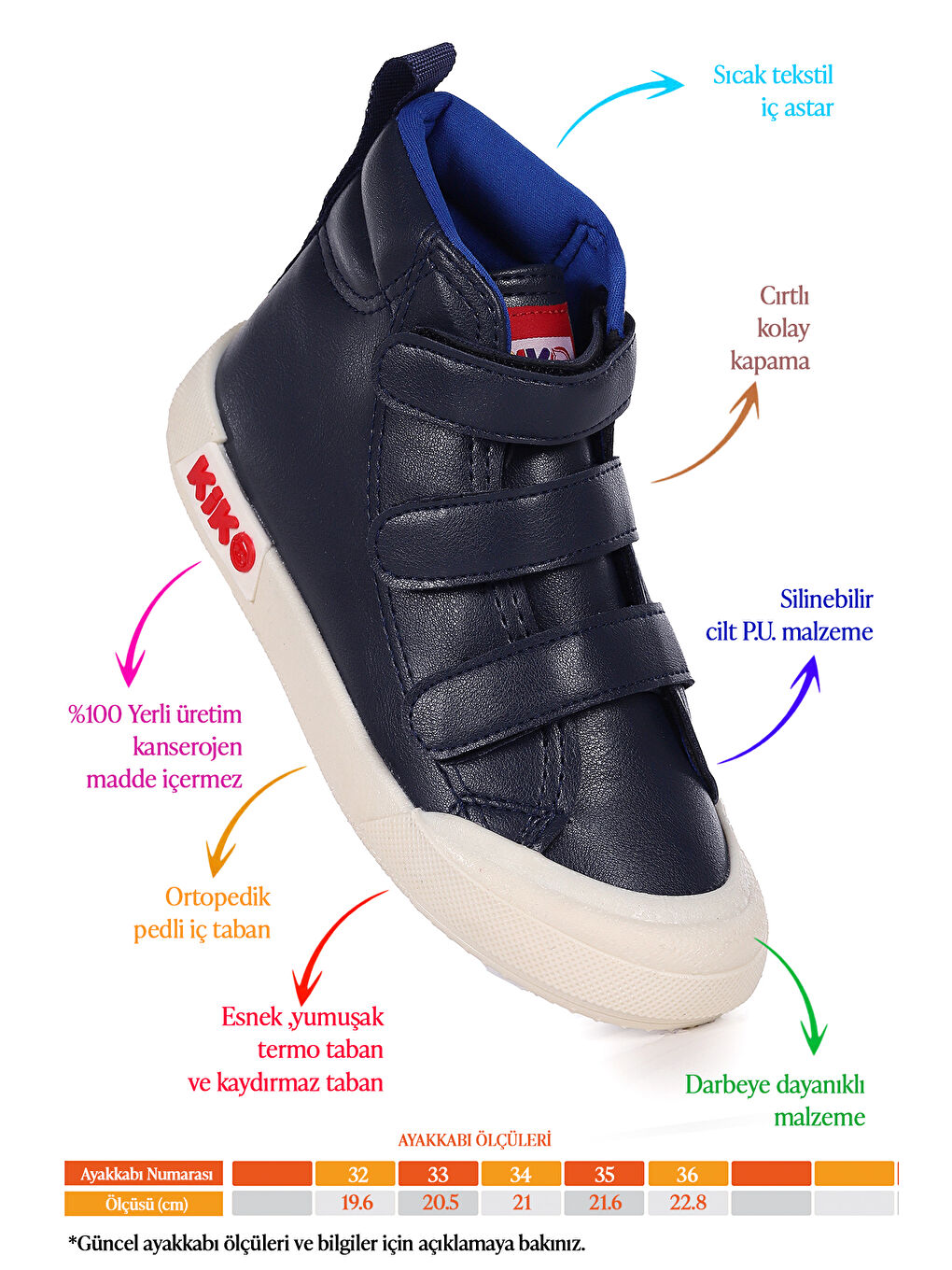 Lacivert Garf Günlük Cırtlı Erkek Çocuk Bot Ayakkabı-1