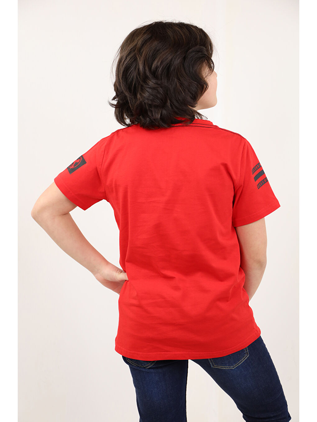 Kırmızı Erkek Çocuk Baskılı Tişört-1