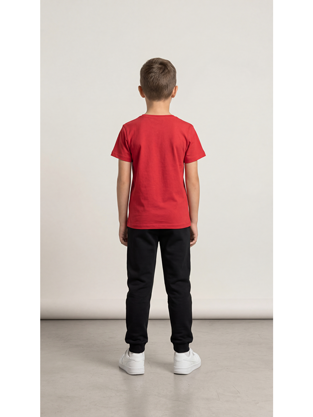 Kırmızı Basic Kısa Kol Erkek Çocuk T-Shirt-3