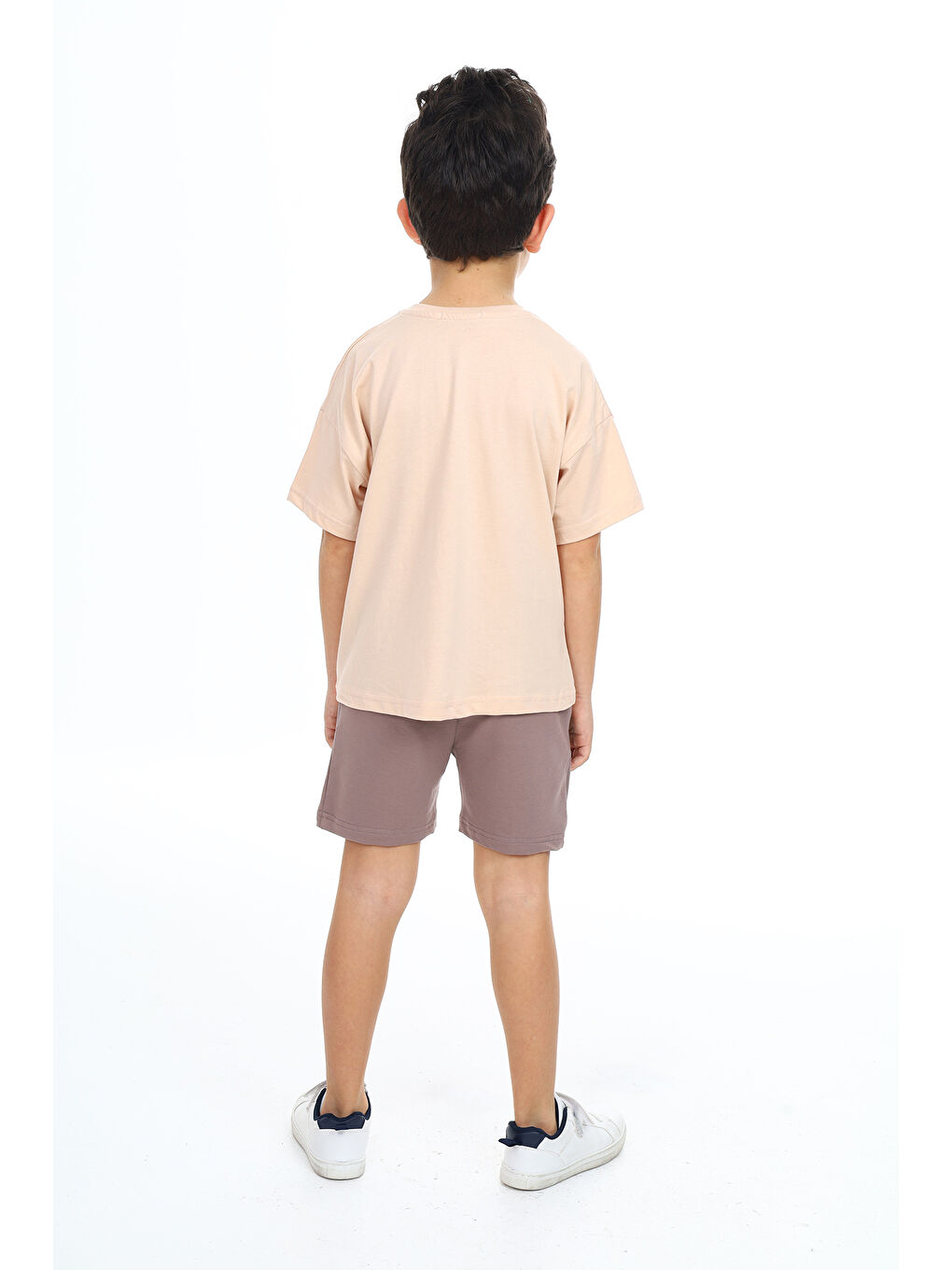 Bej Erkek Çocuk Baskılı Şortlu Takım-3