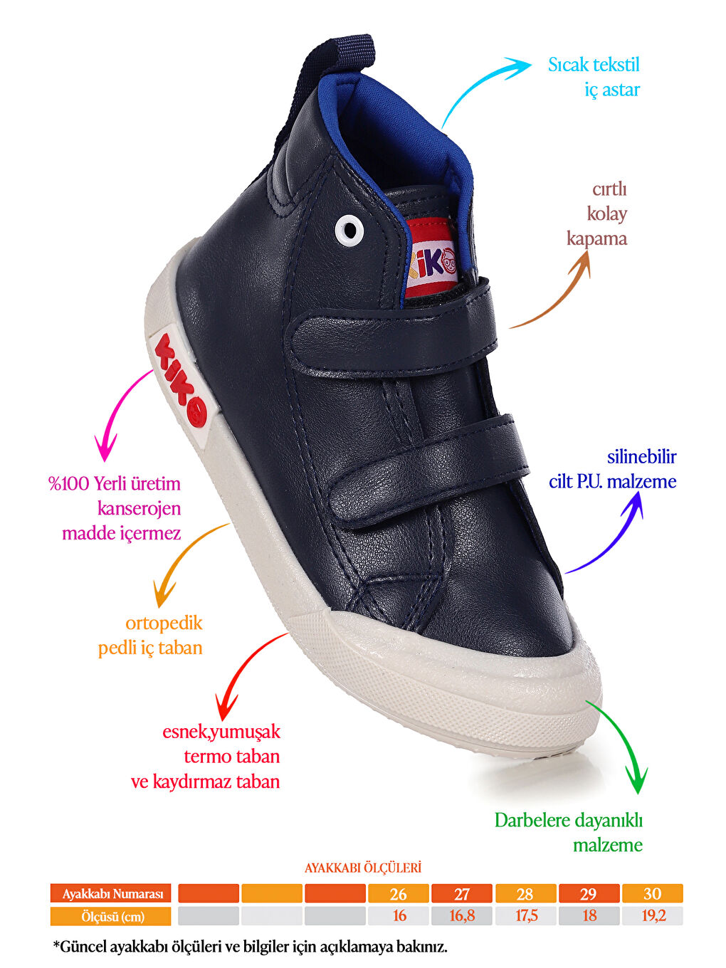 Lacivert Garf Günlük Cırtlı Erkek Çocuk Bot Ayakkabı-1