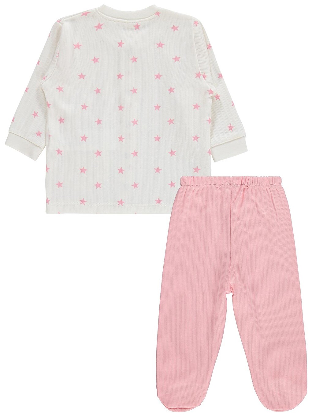 Baby Çiçek Empirme 1-9 Ay Pijama Takımı - Ekru-2