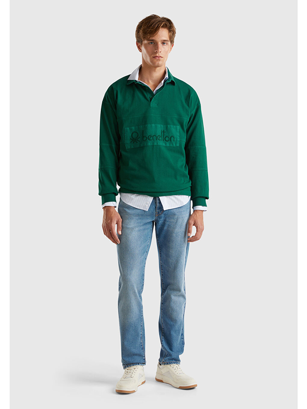 Erkek Mavi %100 Pamuk Arkası Logo Detaylı 5 Cepli Denim Pantolon-2