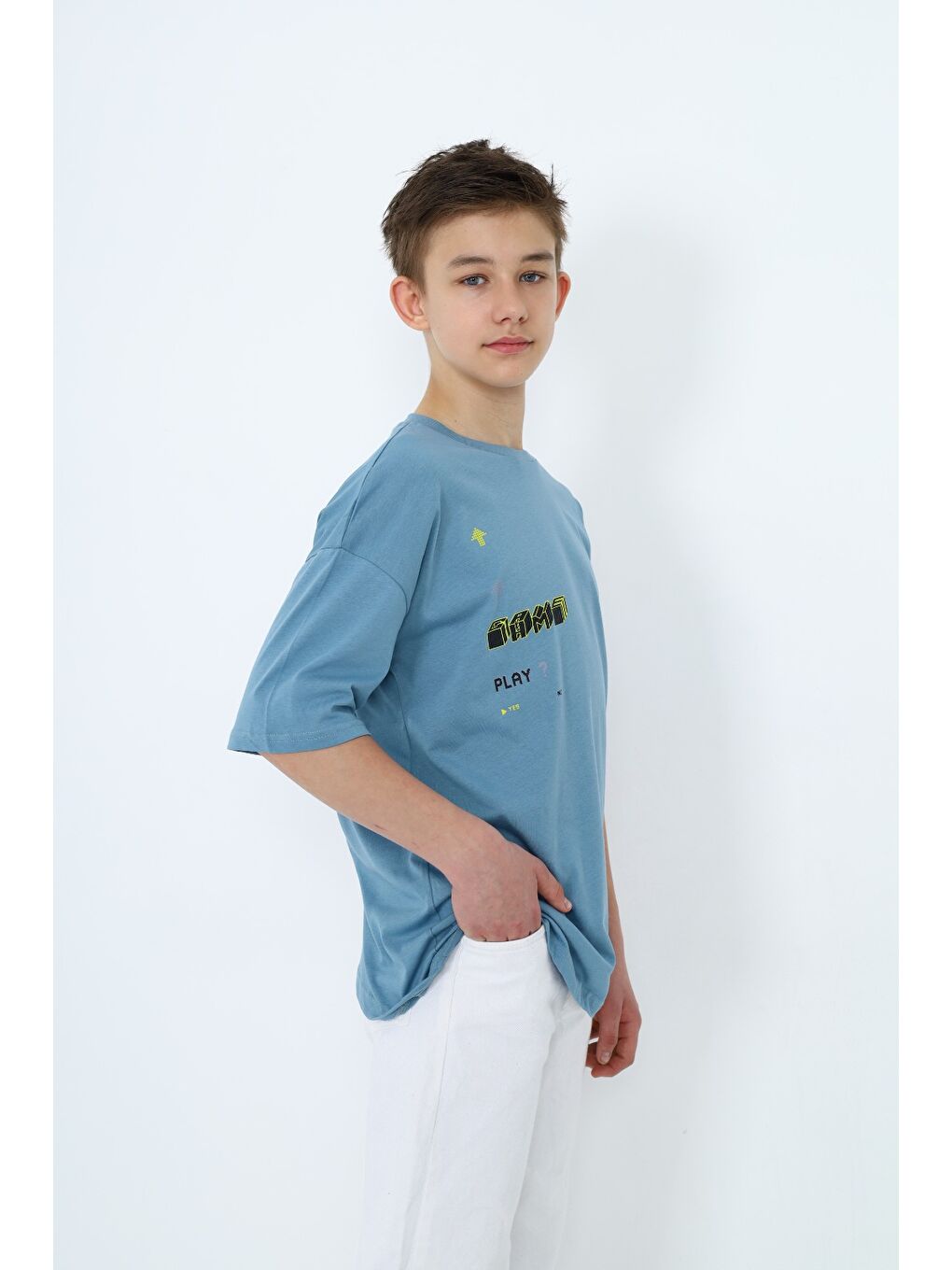 Lila Erkek Çocuk Baskılı Tişört-2