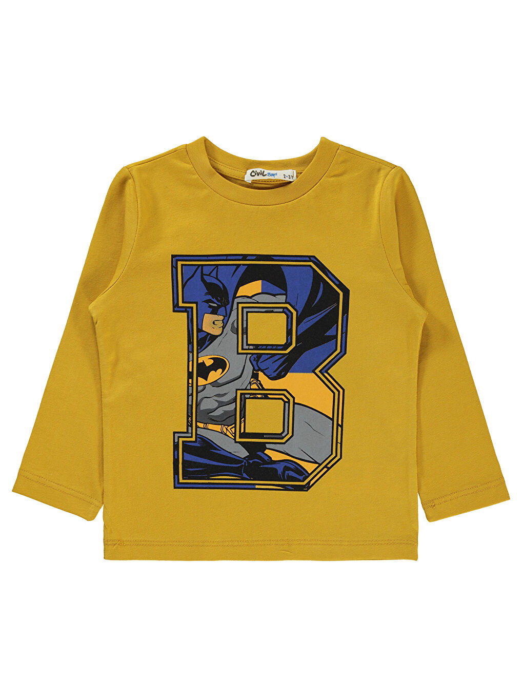 Civil A.Hardal Batman Erkek Çocuk Sweatshirt 2-5 Yaş Hardal