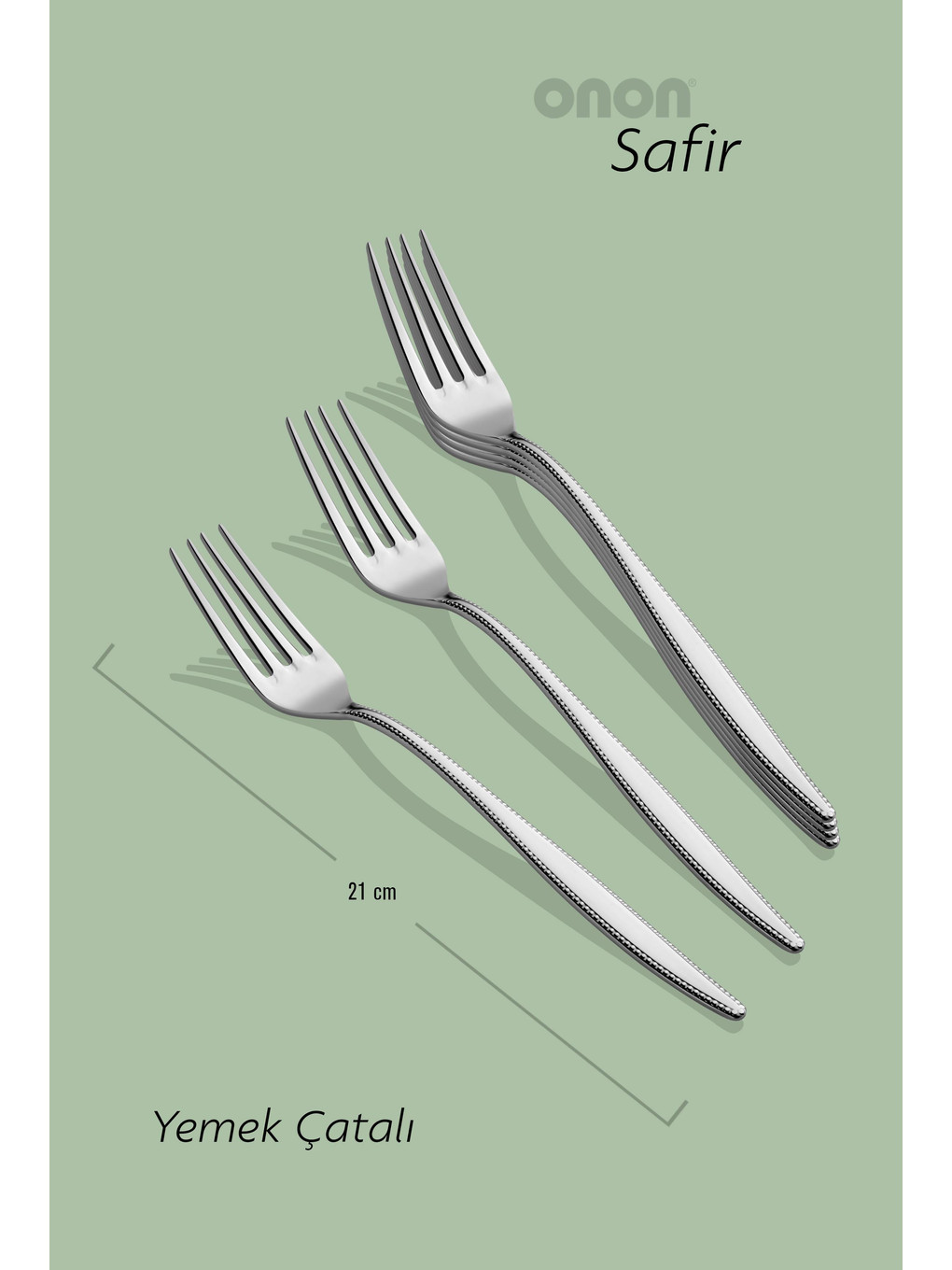 Gri Safir Yemek Çatal 6'lı 18/10