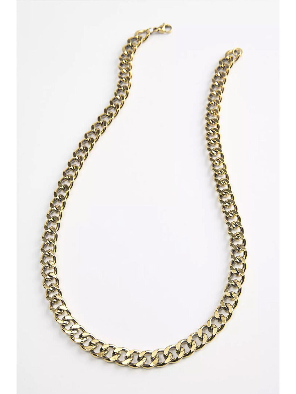 New Obsessions Sarı Gold Rengi Basic Kalın Erkek Zincir Kolye - 1