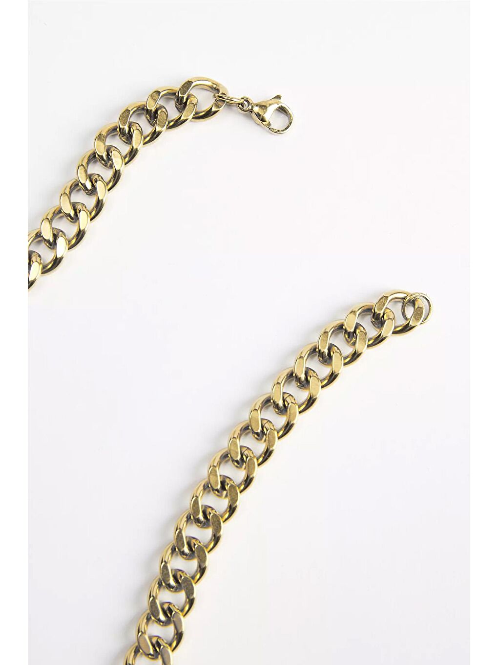 New Obsessions Sarı Gold Rengi Basic Kalın Erkek Zincir Kolye - 2