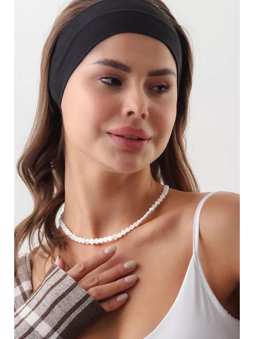 New Obsessions Beyaz Sedefli Kalp Kolye - 1