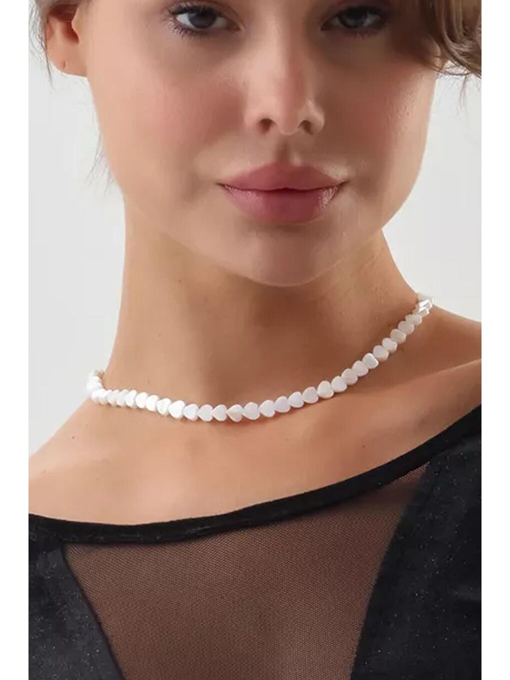 New Obsessions Beyaz Sedefli Kalp Kolye - 2