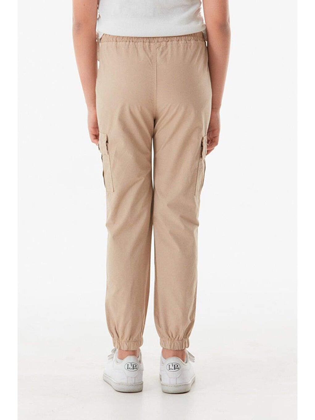 Fullamoda Camel-Bej Beli Lastikli Kargo Cepli Unisex Pantolon - 4