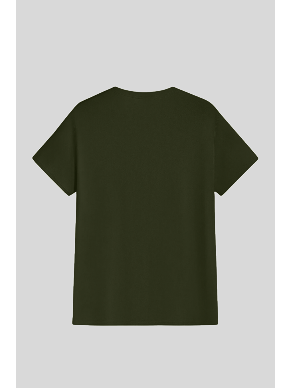 Haki Erkek Tişört Standart Kalıp Basic Bisiklet Yaka T-shırt BASIC-MANKENSİZ1-3