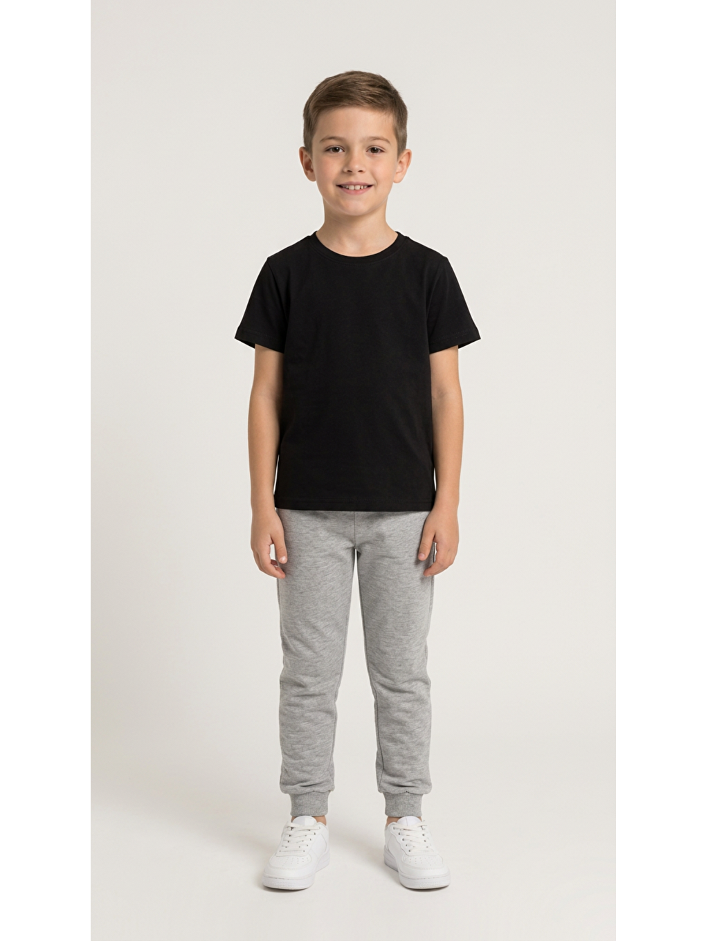 Siyah Basic Kısa Kol Erkek Çocuk T-Shirt