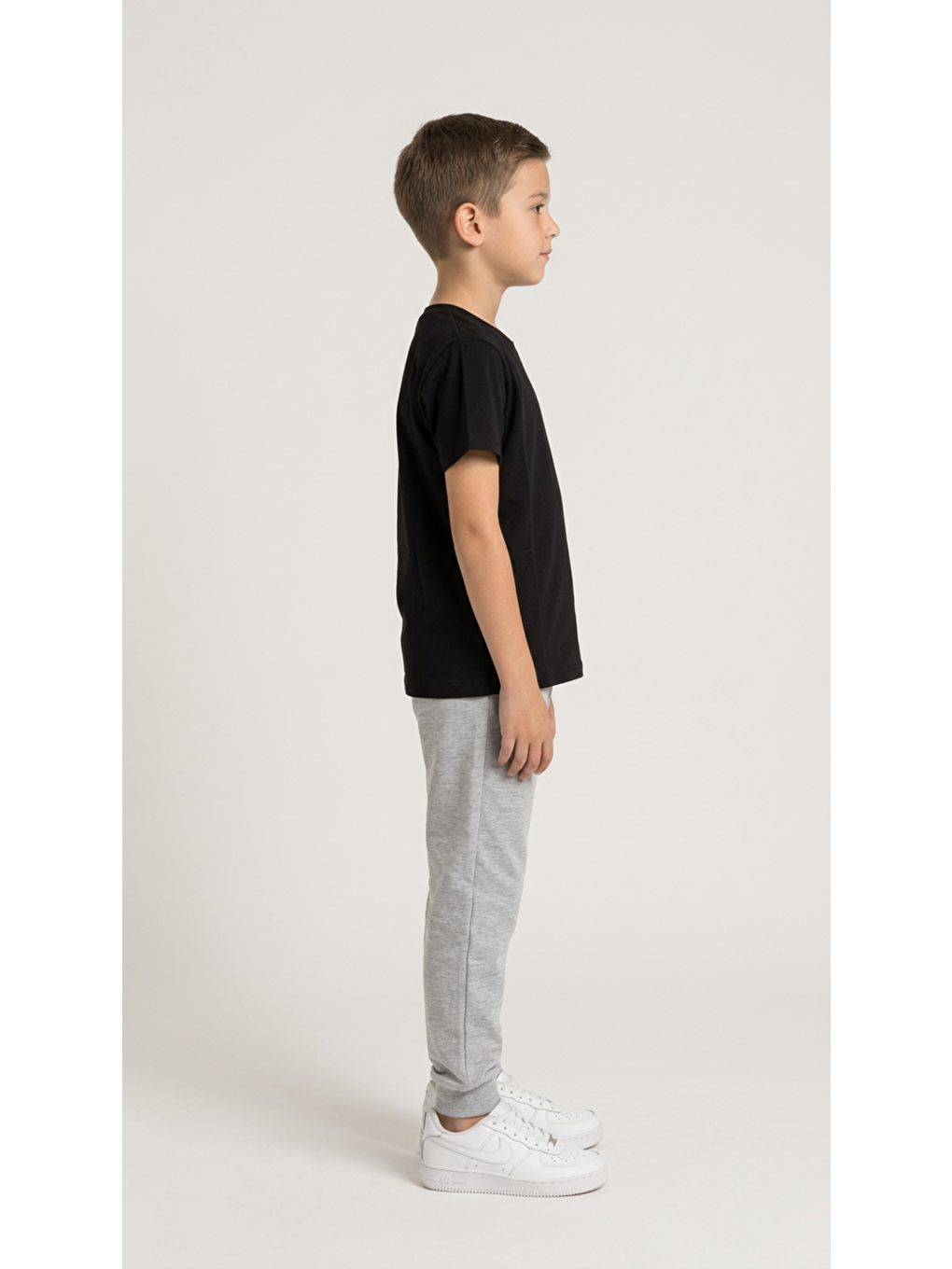 Siyah Basic Kısa Kol Erkek Çocuk T-Shirt-1