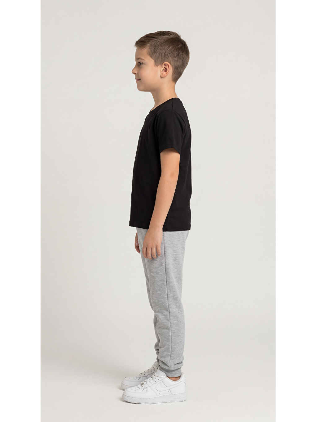 Siyah Basic Kısa Kol Erkek Çocuk T-Shirt-2