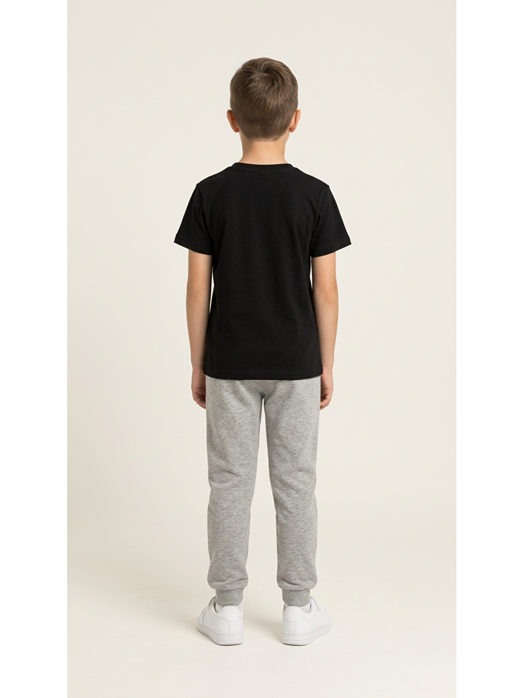 Siyah Basic Kısa Kol Erkek Çocuk T-Shirt-3