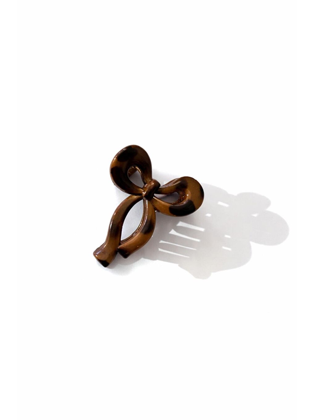 Kahverengi Leopar Desenli Küçük Fiyonk Mandal Toka-1