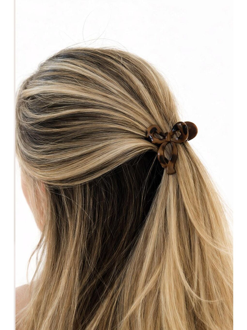 Bej Leopar Desenli Küçük Fiyonk Mandal Toka-1