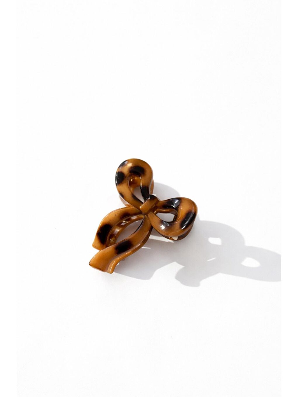 Bej Leopar Desenli Küçük Fiyonk Mandal Toka-2