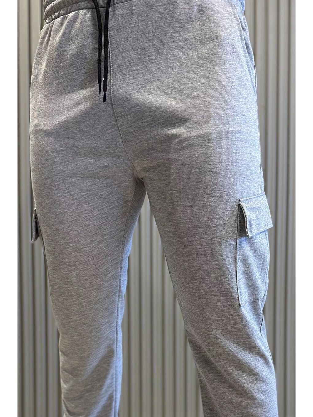 Gri Kargo Cepli Erkek Eşofman Altı-3