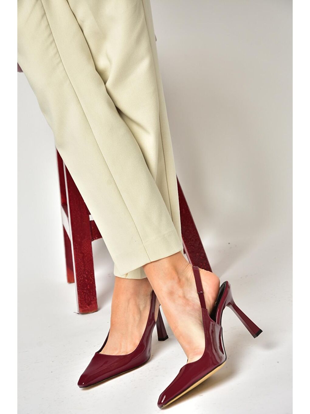 S7520634 Bordo Kadın Topuklu Ayakkabı-3