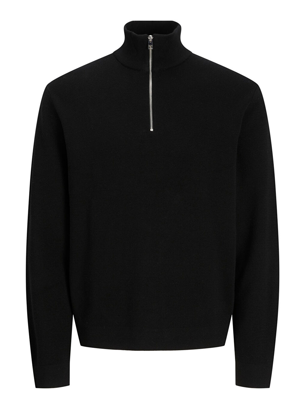 Siyah Premium Jprccmılano% 100 Pamuk Relaxed Fit Dik Yaka Erkek Kazak 12259664-4