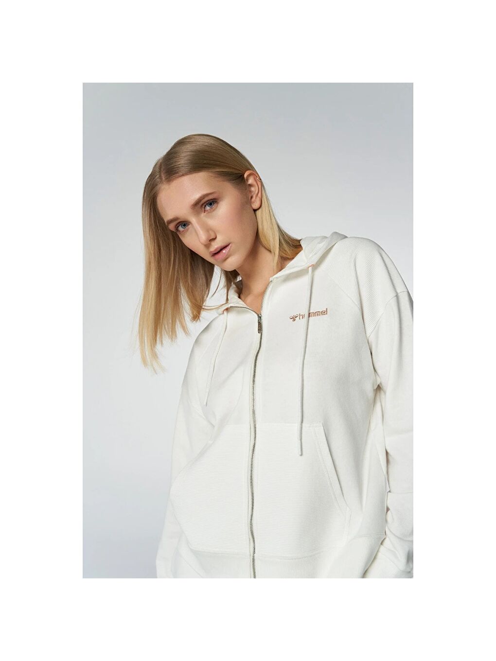 Iberis Kadın Beyaz Kapüşonlu Ceket-2