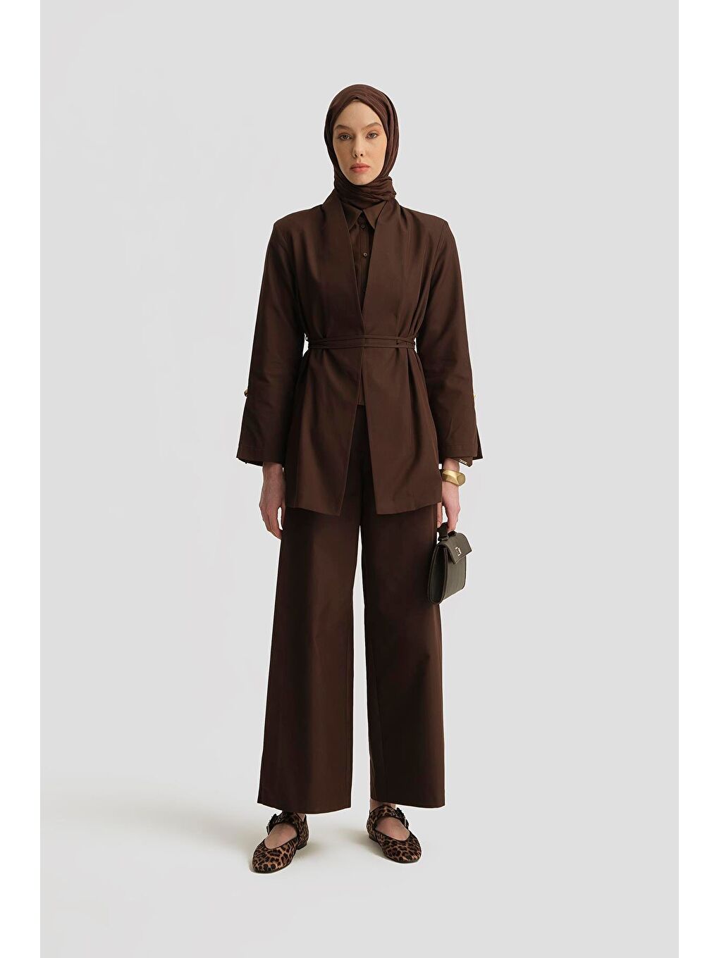 Blazer Ceketli Takım 25Y6007 Kahverengi-2