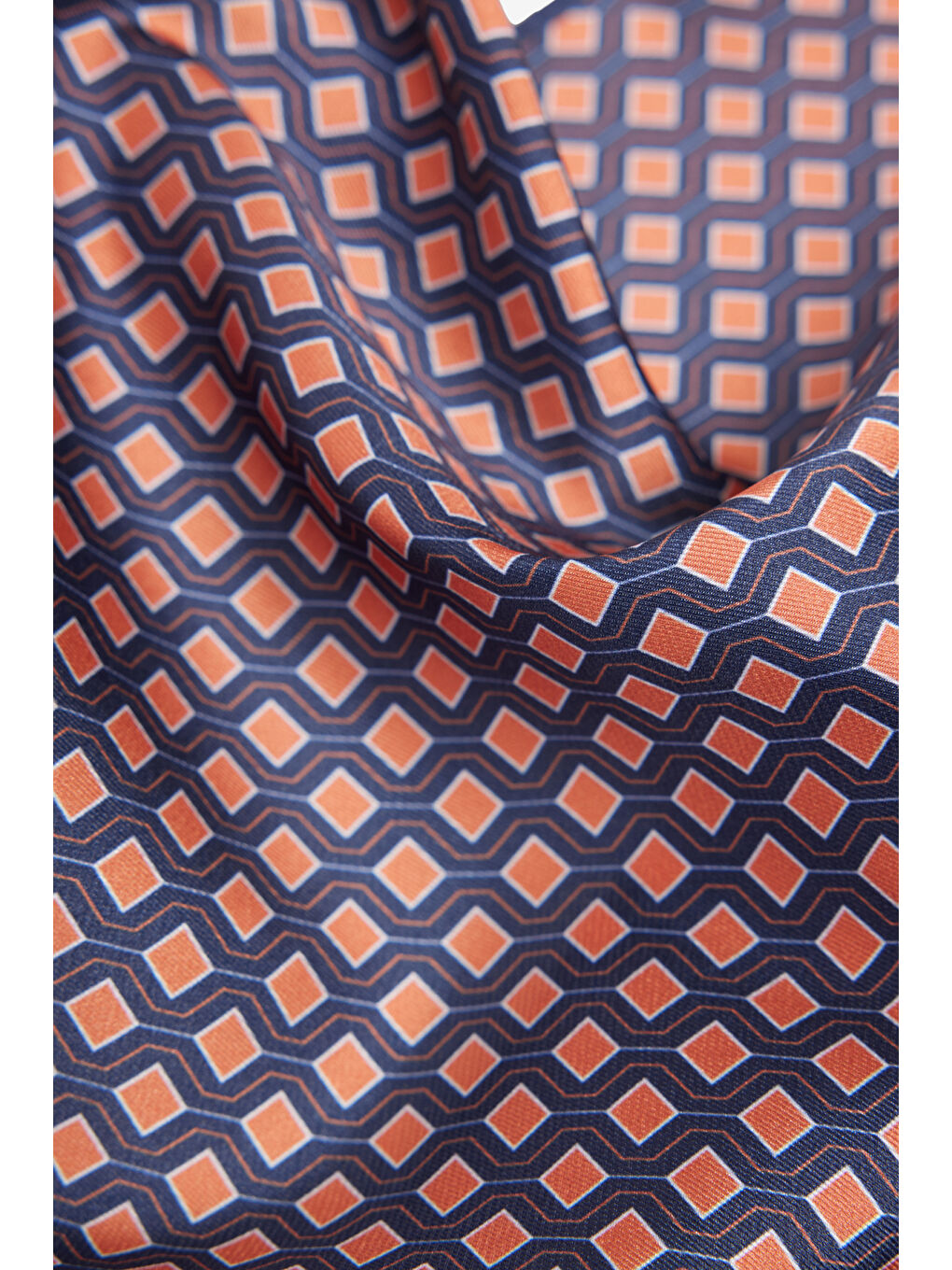 Erkek Lacivert-Kiremit Desenli Mendil-2