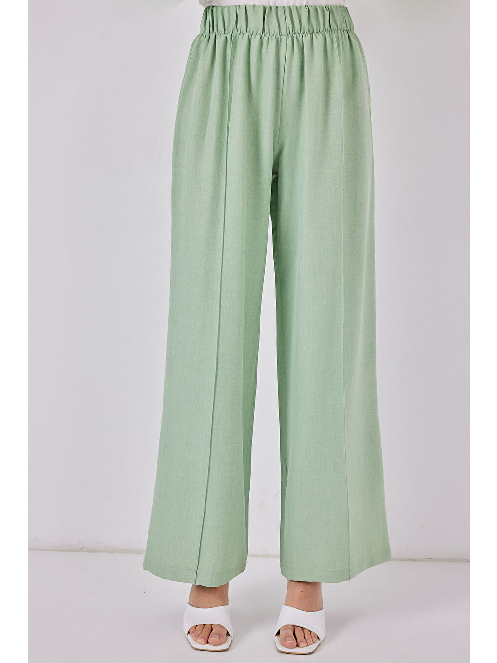 Kadın Keten Kimono İkili Takım 6727 - E.Yeşil-4