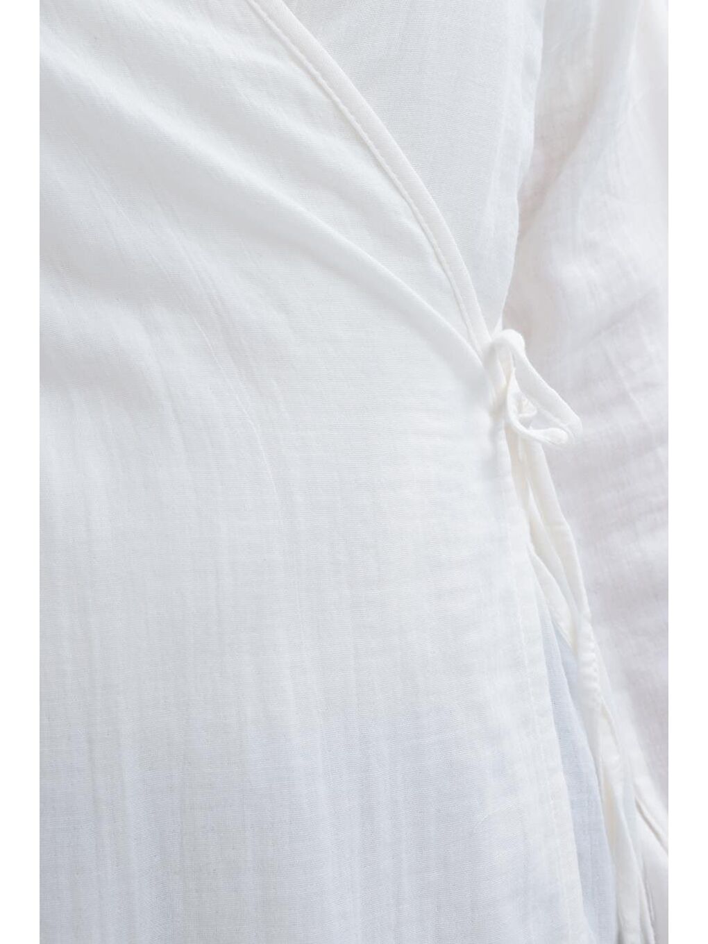 Ekru-Belden Bağlamalı Müslin Kap-4