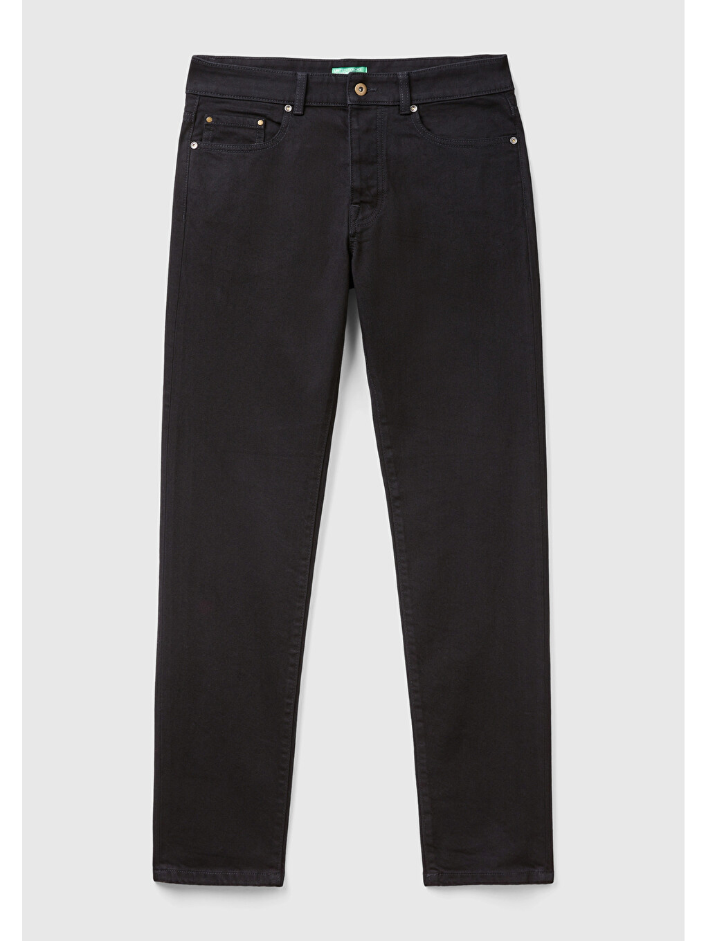 Erkek Siyah Pamuk Karışımlı Arkası Logo Etiketli Cepli Denim Jean Pantolon-1