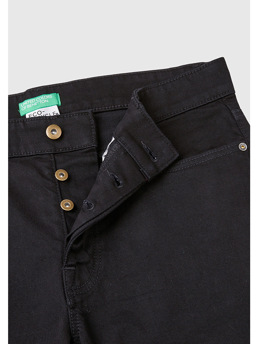 Erkek Siyah Pamuk Karışımlı Arkası Logo Etiketli Cepli Denim Jean Pantolon-5