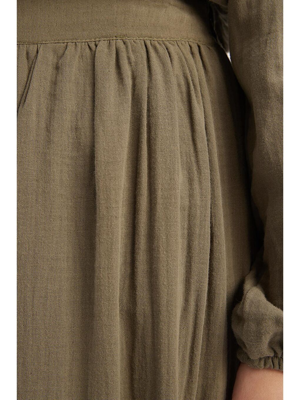 Haki-%100 Pamuklu Kloş Etek-4