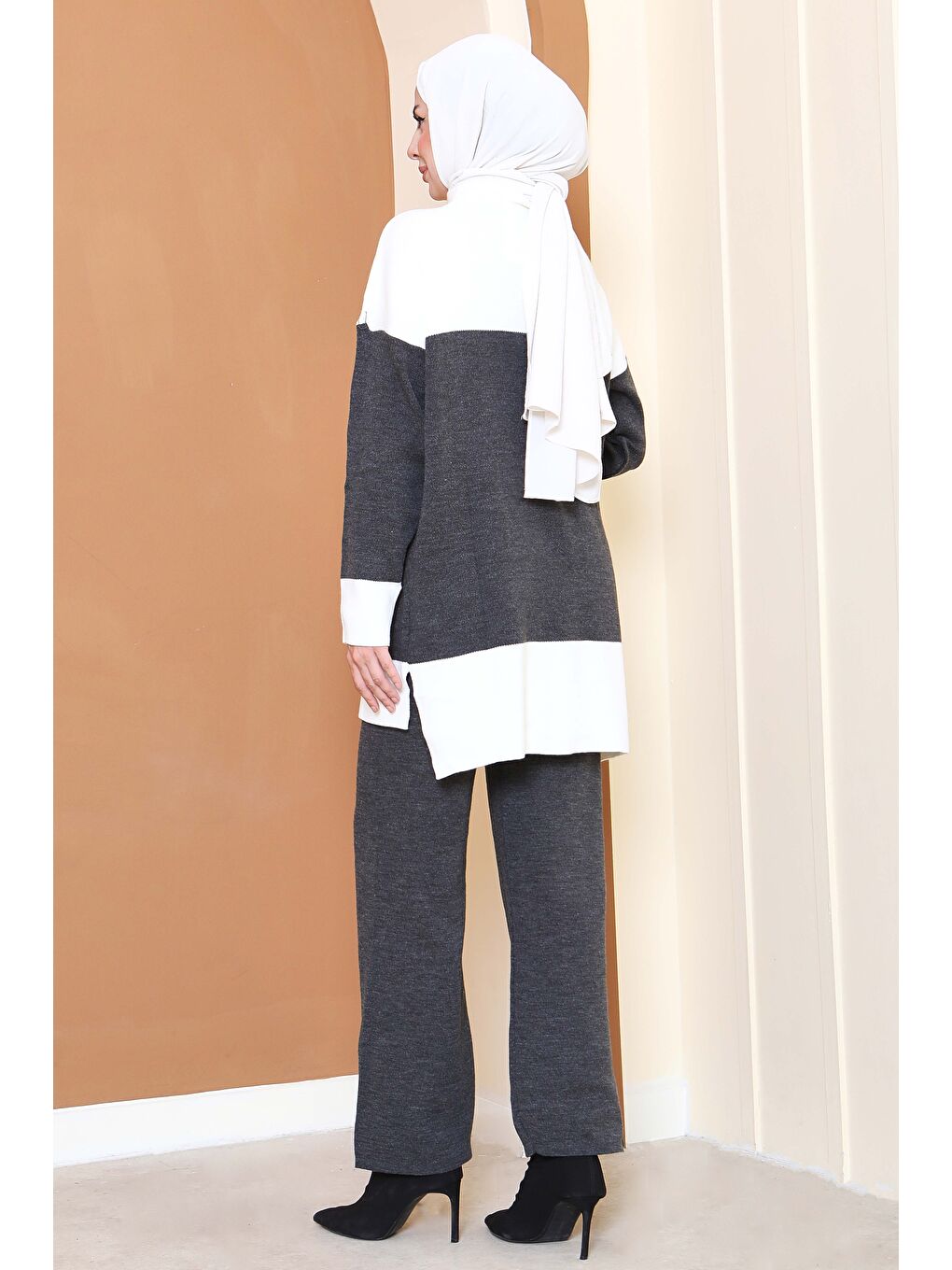 Garnili Triko İkili Takım Antrasit - 27805-ANTRASIT-1