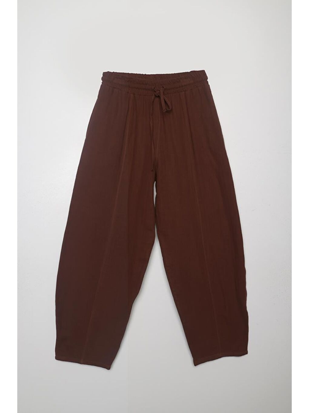 Kahverengi Kahve-Cepli Müslin Pantolon-5