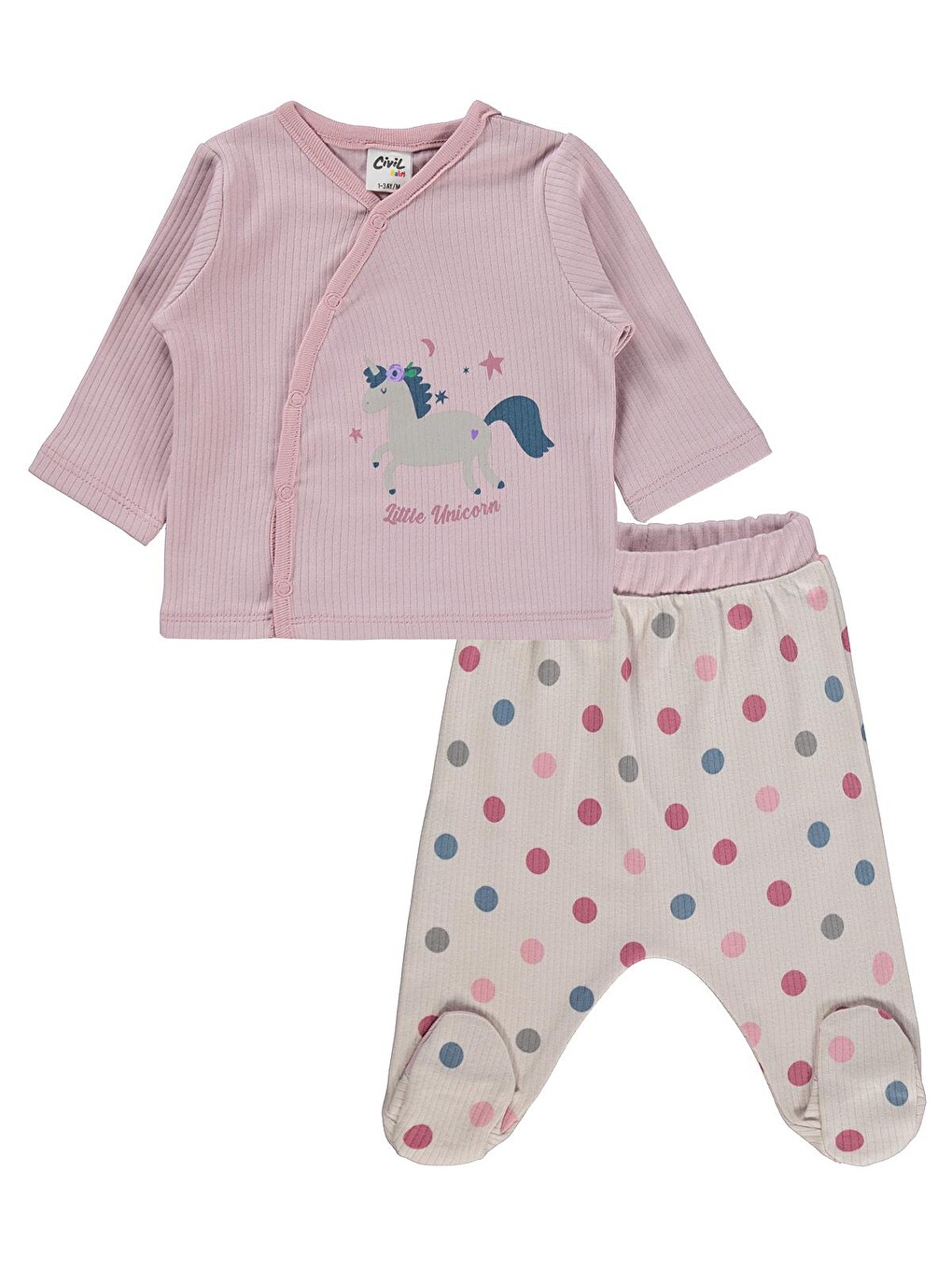 Baby Baskılı 1-9 Ay Pijama Takımı - Pembe-2