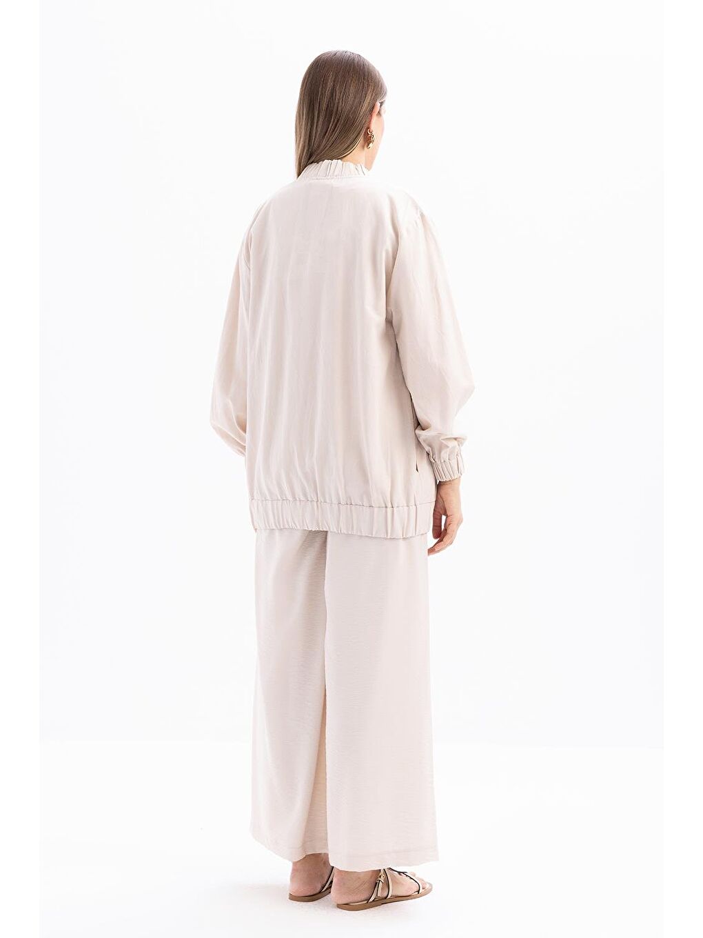 Bej Taş-Fermuarlı Ceket-2