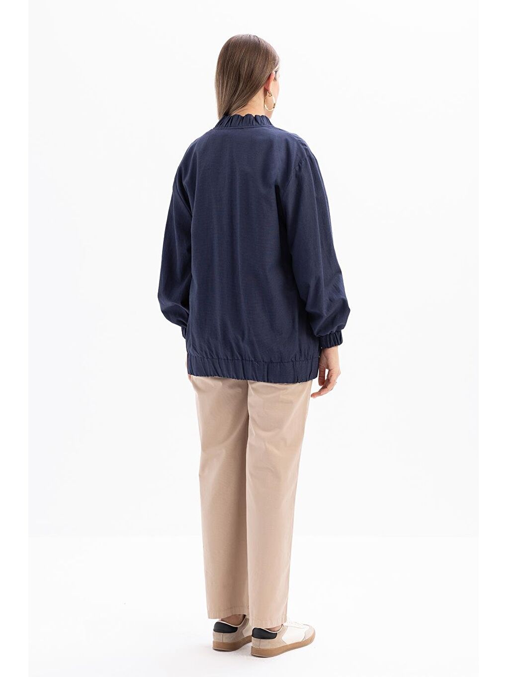 İndigo-Fermuarlı Ceket-3