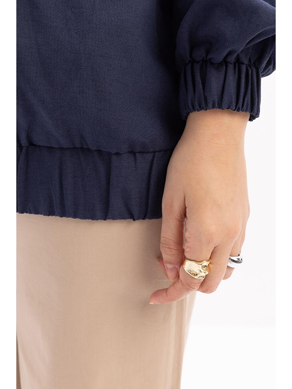 İndigo-Fermuarlı Ceket-4