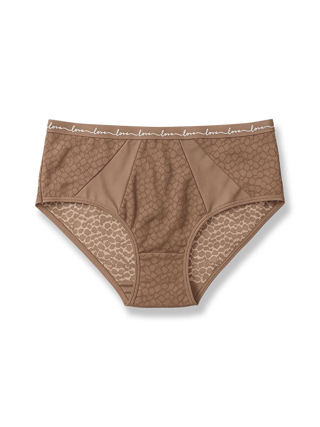 Karışık 3'lü Leopar Dantel Tül Detaylı ve LOVE Lastikli Yüksek Bel Kadın Külot-2