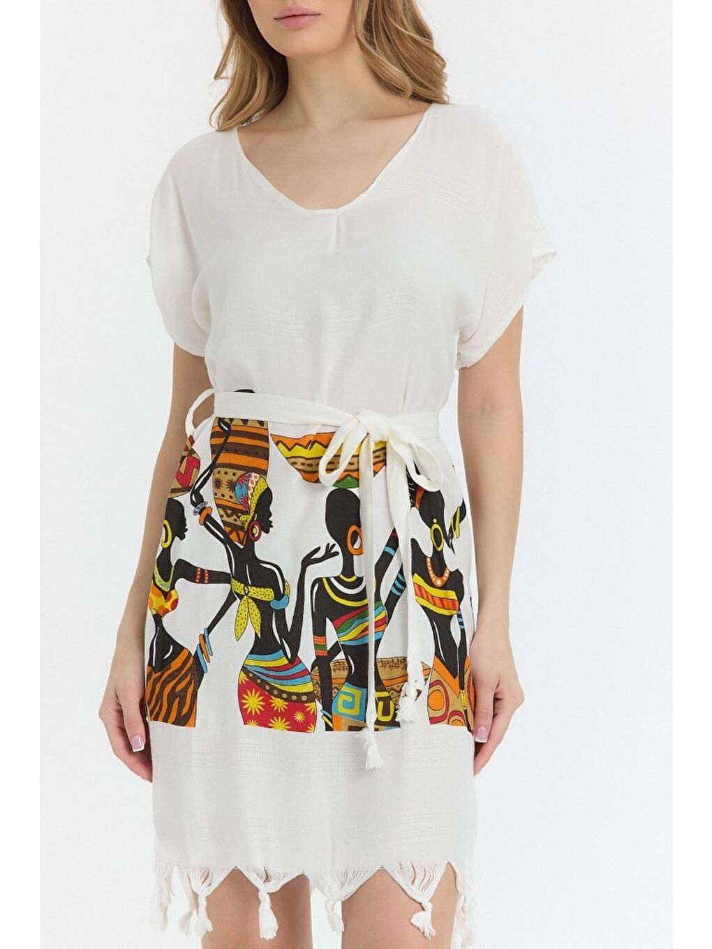 Siyah Copia Kadın Bambu Plaj Elbisesi-2