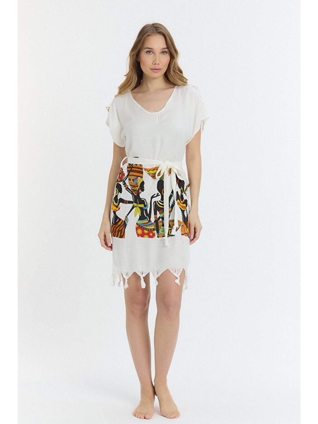 Siyah Copia Kadın Bambu Plaj Elbisesi-4