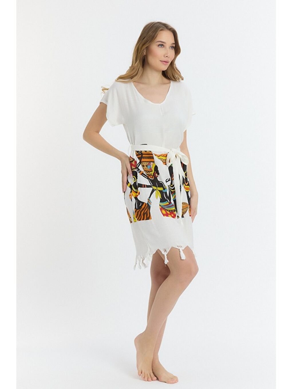 Siyah Copia Kadın Bambu Plaj Elbisesi-6