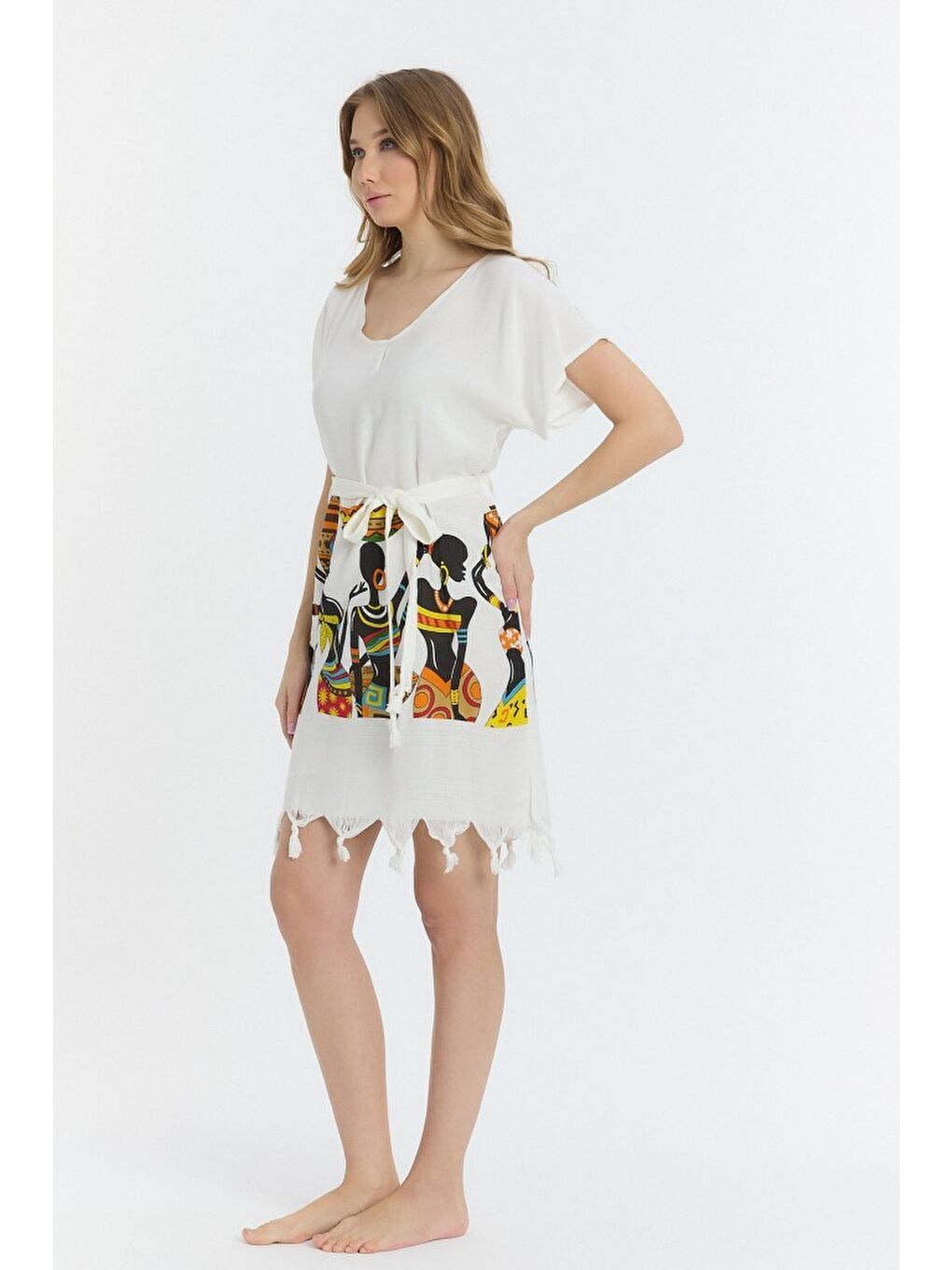 Siyah Copia Kadın Bambu Plaj Elbisesi-7