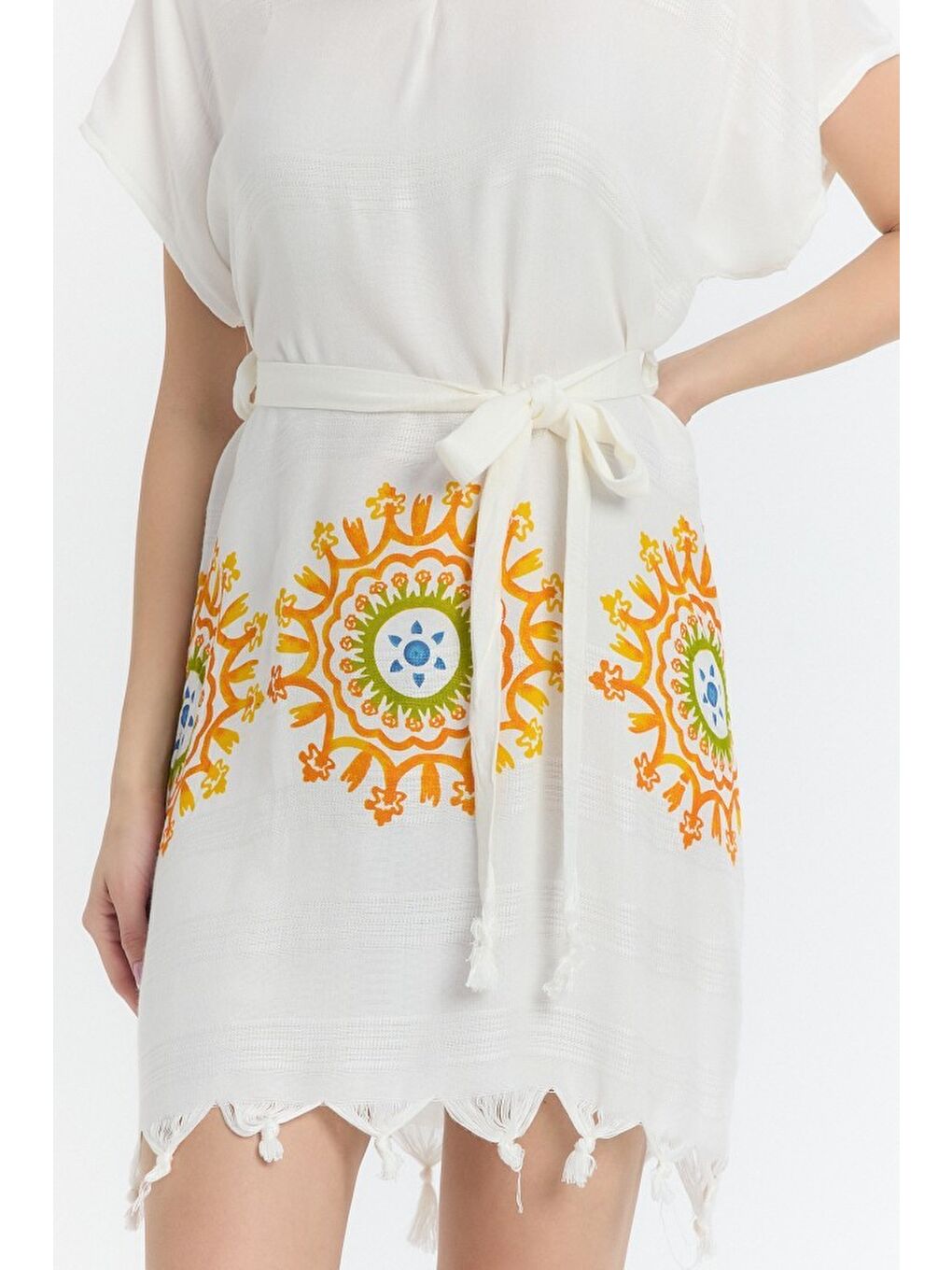 Sarı Copia Kadın Bambu Plaj Elbisesi-1